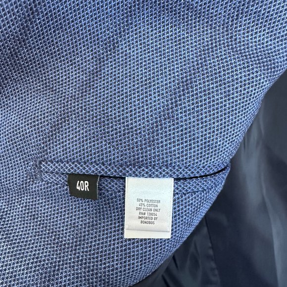 Bonobos Sport Coat Blazer Emmetex Fine Italian Fabric Athletic Fit Blue Plaid 40 - Picture 4 of 7